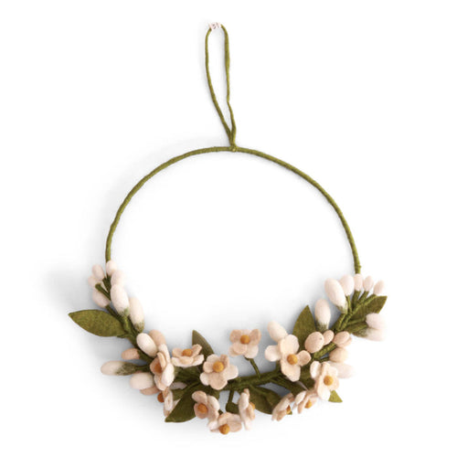 Felt White Wisteria Wreath