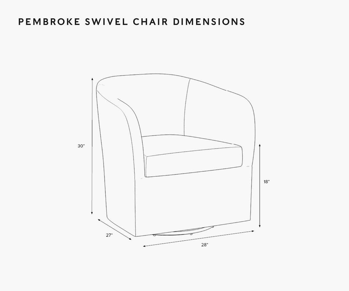Pembroke Swivel Chair - Garden Party Blue