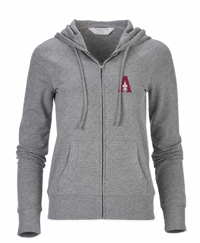 Full-Zip Grey Women's Sweatshirt A logo