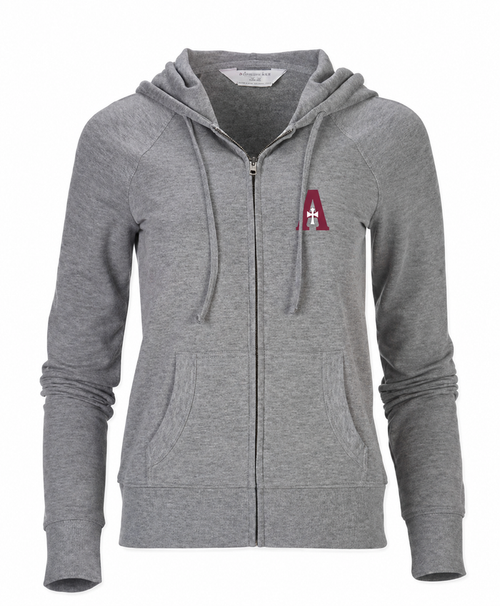 Full-Zip Grey Women's Sweatshirt A logo