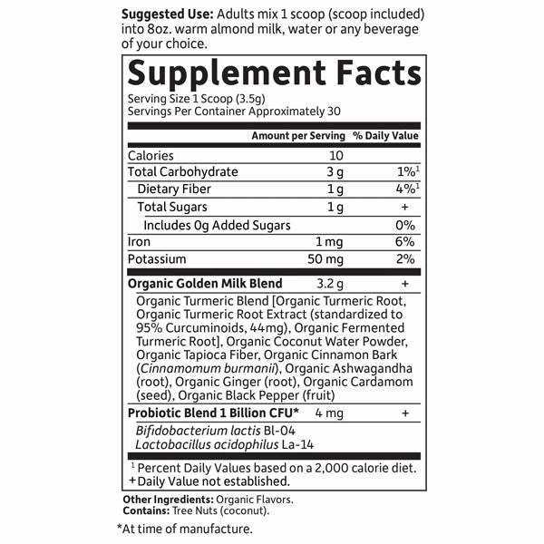 Garden Of Life mykind Organics Golden Milk Powder 30 Servings