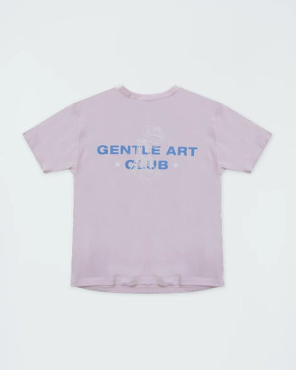 Kingz Gentle Art Club Youth Tee - Front View - Gentle Art Club Rose Graphic - Pink Youth BJJ Training Tee [color:Pink]