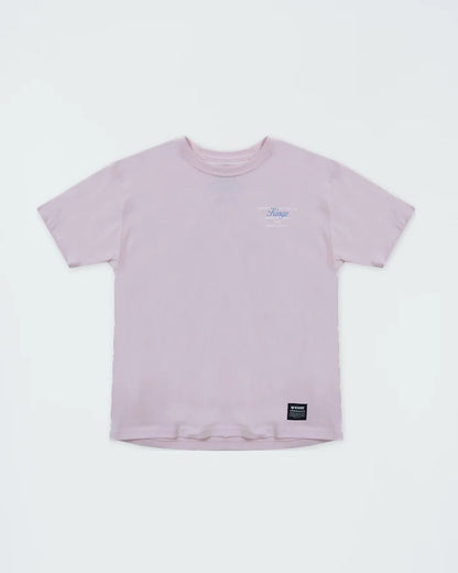 Kingz Gentle Art Club Youth Tee - Front View - Small Kingz Script Chest Logo - Pink Youth BJJ Casual Tee [color:Pink]