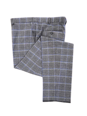 Giorgio Fiorelli Mens Classic Fit Gray Plaid Flat Front Dress Pants