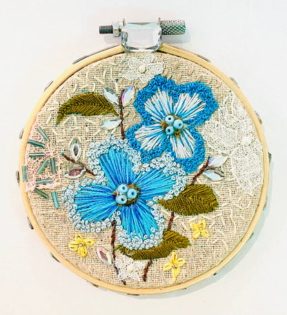 Gloria Ziegler - Original Floral Embroidery + Bead Hoops