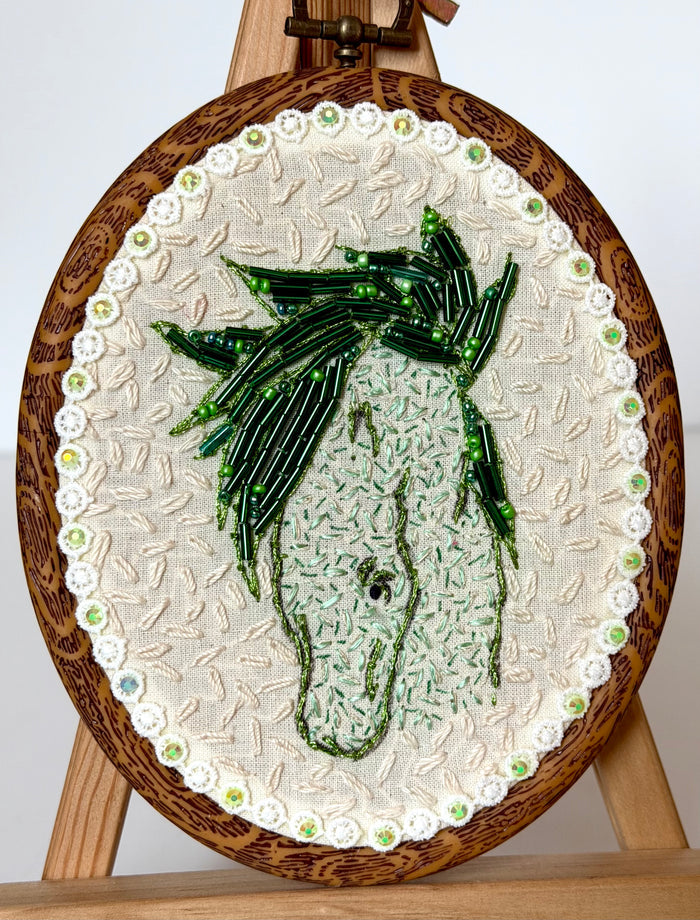Gloria Ziegler - Original Horse Embroidery + Bead Hoops