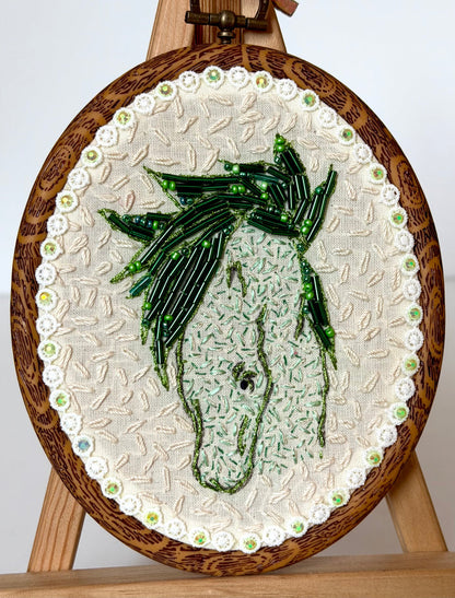 Gloria Ziegler - Original Horse Embroidery + Bead Hoops