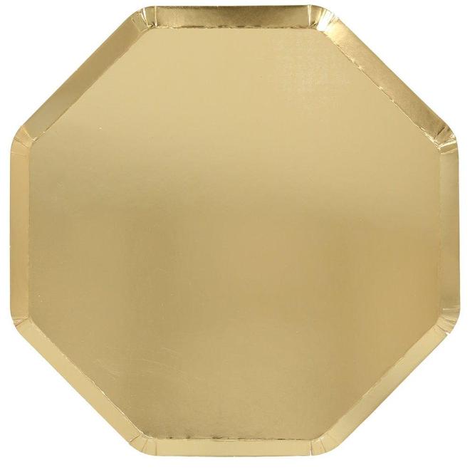 Gold Foil Hex Large Plates