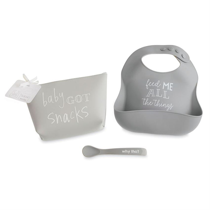 Gray Silicone Feeding Set