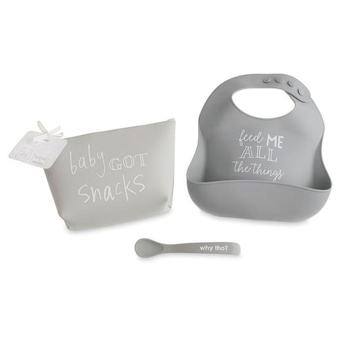 Gray Silicone Feeding Set