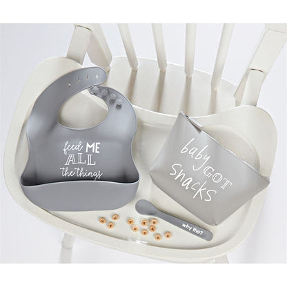 Gray Silicone Feeding Set