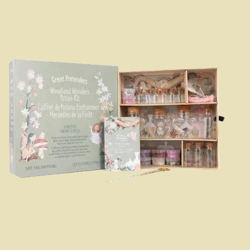 Wooden potion kit on White background