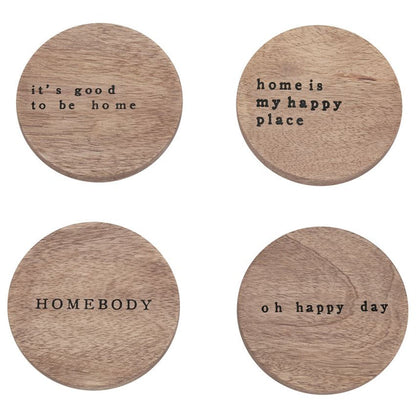 Happy Home Wood Coasters
