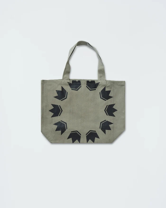 Kingz Heavy Lies the Crown Eco Bag - Front View - Sage Green Canvas Tote with Crown Wreath BJJ Bag