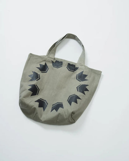 Kingz Heavy Lies the Crown Eco Bag - Overhead Flat Lay - Crown Wreath Pattern Canvas Eco BJJ Tote Bag