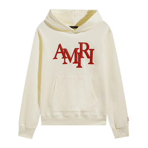 Hoodie amiri Beige Cotton Hoodie with Red