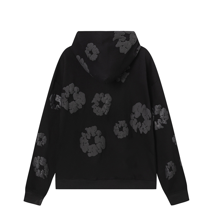 Hoodie Denim Tears Black Con Flores Black