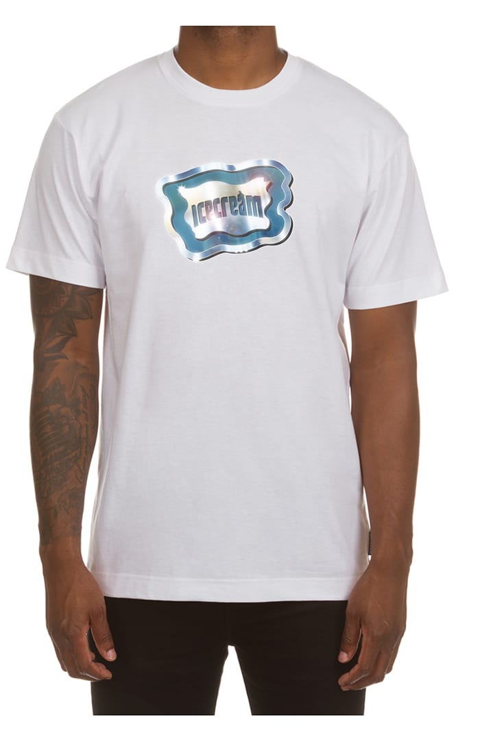 ICECREAM chrome ss tee  - bleach white