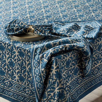 Indigo Dabu Jasmine Napkins - Set of 4