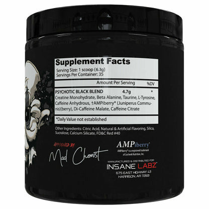 Insane Labz Psychotic Black Pre-Workout 35 Servings