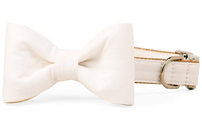 Ivory Bow Tie Dog Collar - Crew LaLa