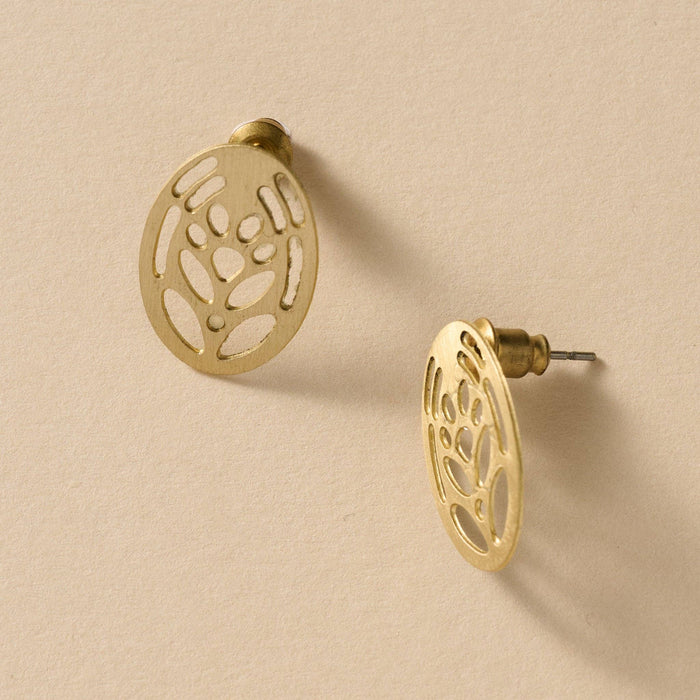 Jana Punched Brass Post Earrings