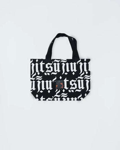 Kingz Jiu Jitsu Typo Eco Bag - Front View - Black Canvas with Gothic All-Over Jiu-Jitsu Typography