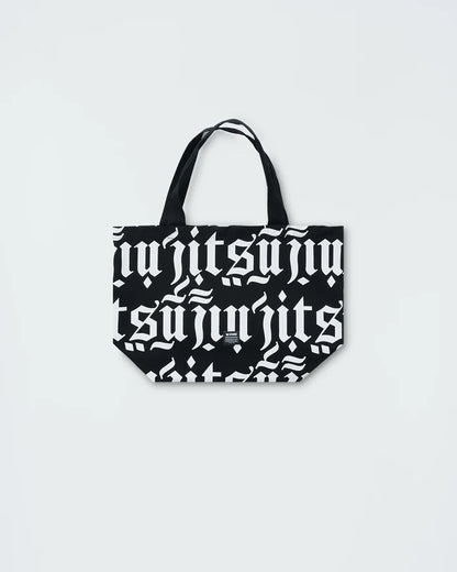 Kingz Jiu Jitsu Typo Eco Bag - Clean Front View - Gothic Typography All-Over Print BJJ Canvas Tote