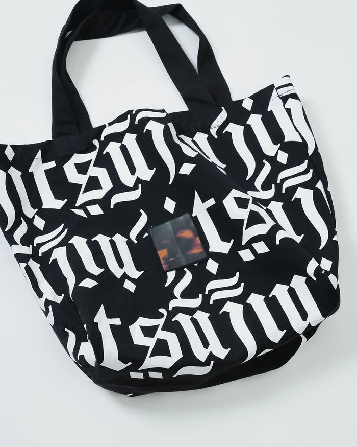 Kingz Jiu Jitsu Typo Eco Bag - Angled Close-Up View - Large Scale Gothic Print BJJ Canvas Tote Bag