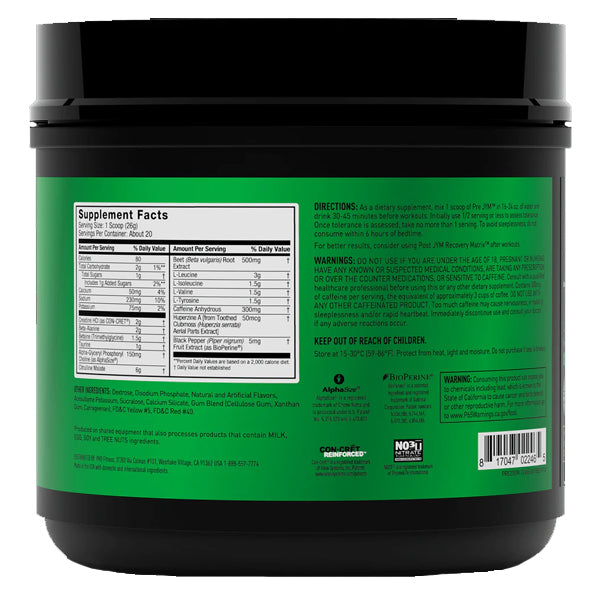 JYM High-Performance Pre-Workout 20serv