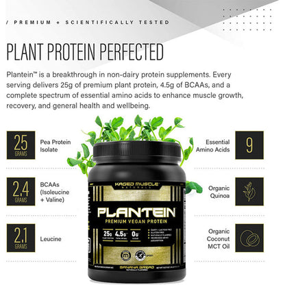 Kaged Muscle Plantein Premium Vegan Protein 15 Servings