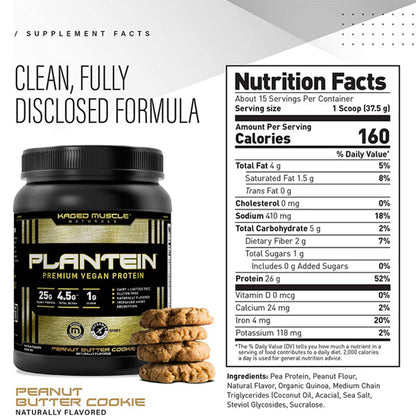 Kaged Muscle Plantein Premium Vegan Protein 15 Servings
