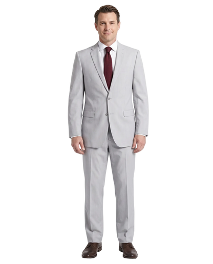 Kenneth Cole New York Gray Pinstriped Cotton Slim Fit Notch Lapel 2-button Suit - The Suit Depot