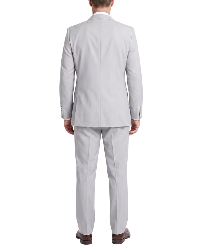 Kenneth Cole New York Gray Pinstriped Cotton Slim Fit Notch Lapel 2-button Suit - The Suit Depot