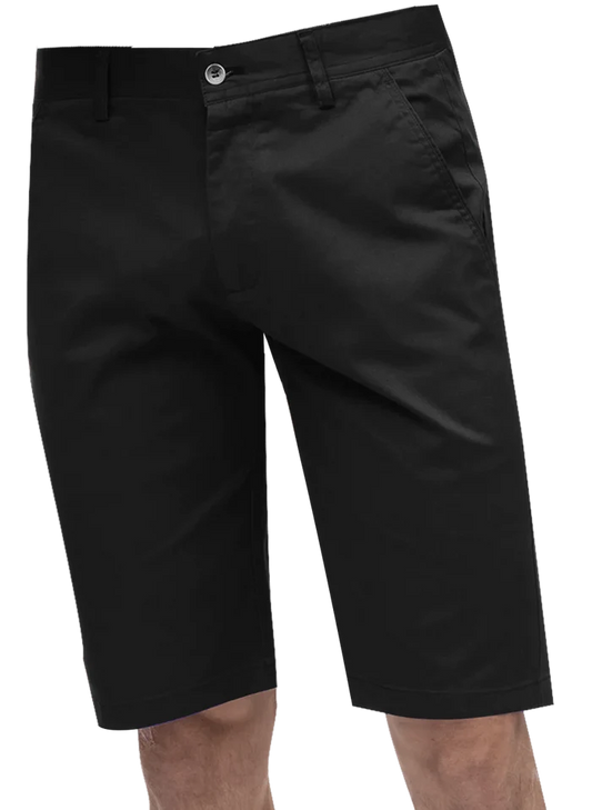 Kent Park PANTS Kent & Park Mens Solid Black Classic Fit Flat Front Shorts
