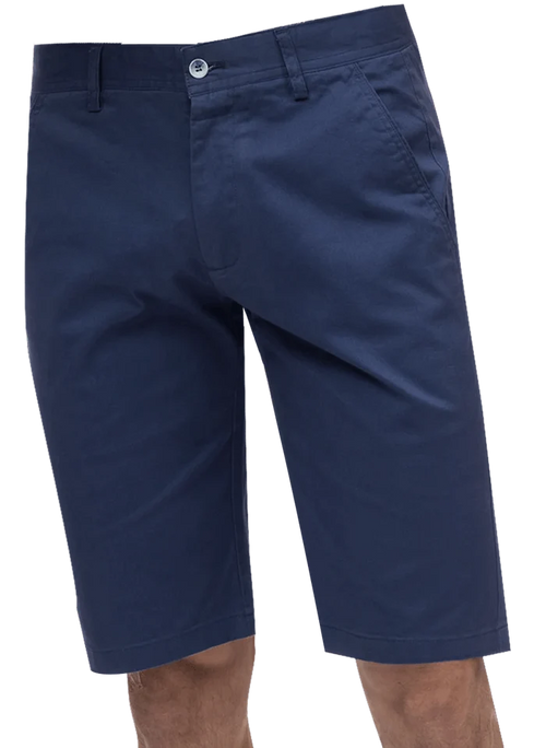 Kent Park PANTS Kent & Park Mens Solid Midnight Blue Classic Fit Flat Front Shorts