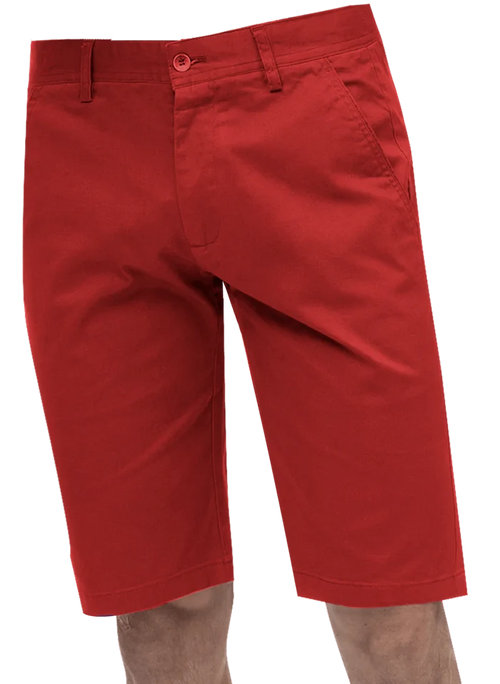 Kent Park PANTS Kent & Park Mens Solid Red Classic Fit Flat Front Shorts