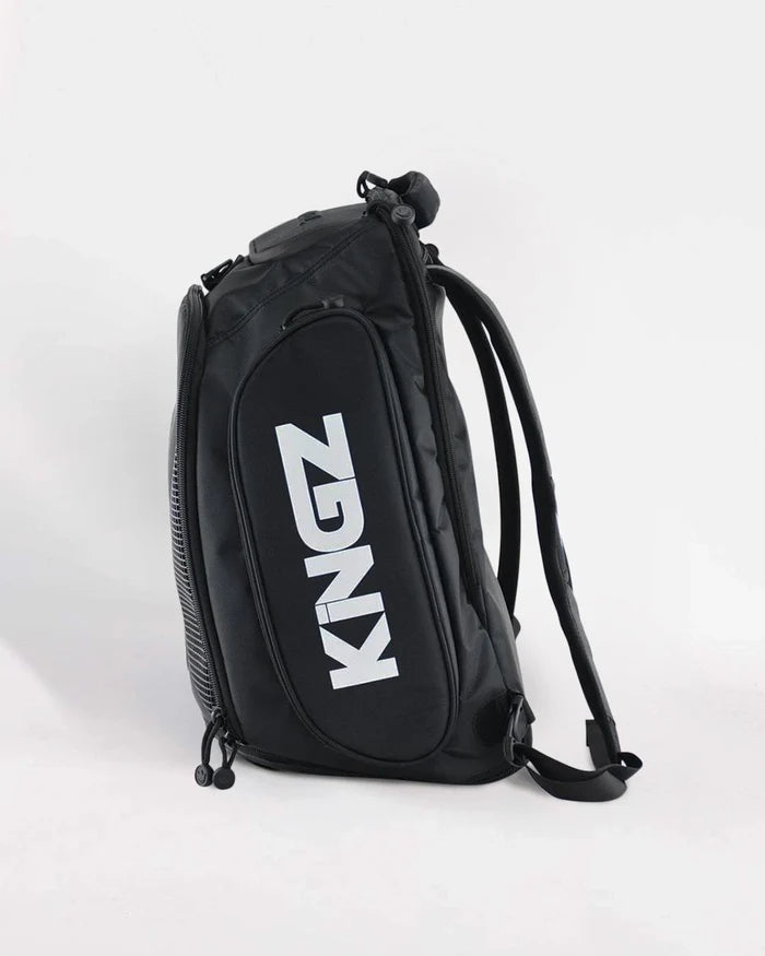 Kingz Convertible Backpack 2.0 XL - Side Profile View - Shoulder Straps Expandable Bottom BJJ Gear Bag