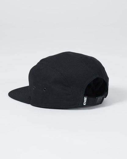 Kingz Crown Patch Strapback Hat Black - Side Back View Black Hat KINGZ Text Strap Adjustable Closure Eyelet Ventilation Casual Fit BJJ Training Apparel [color:Black]