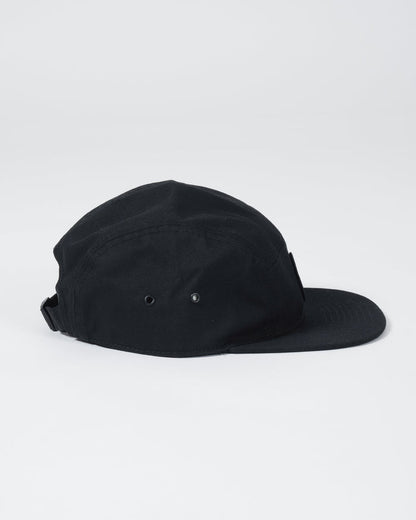 Kingz Crown Patch Strapback Hat Black - Side View Black Hat Ventilation Eyelets Adjustable Strap Minimalist Design BJJ Casual Apparel [color:Black]