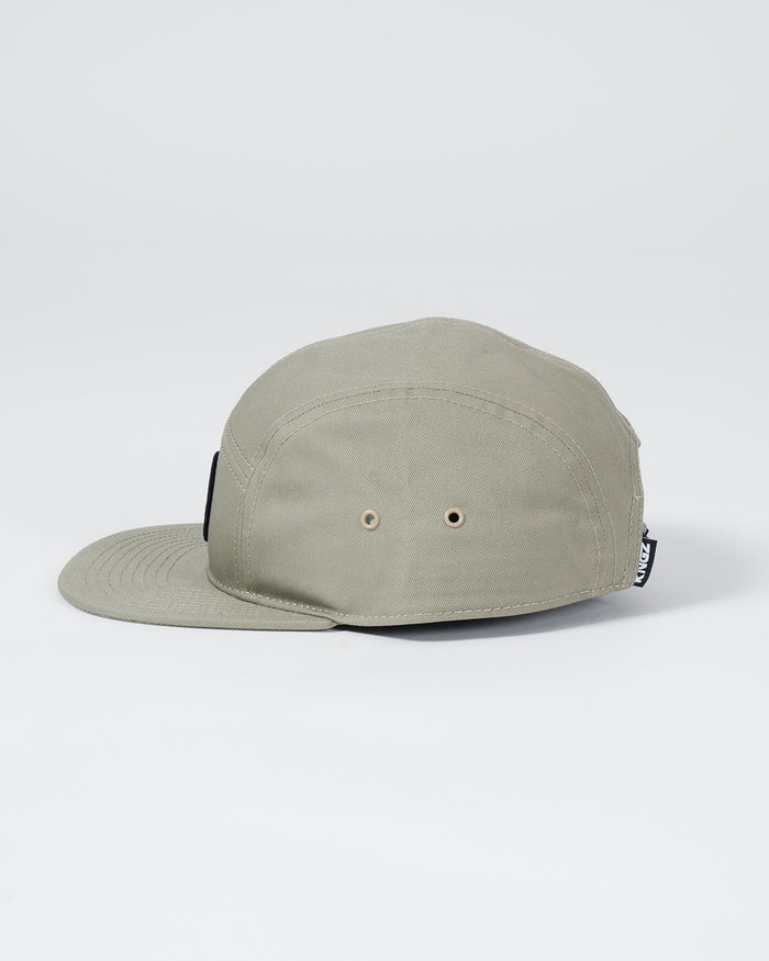 Kingz Crown Patch Strapback Hat Sage Green - Side View Sage Green Color Black Crown Patch Ventilation Eyelets Adjustable Strap Casual BJJ Training Hat [color:Oliver]