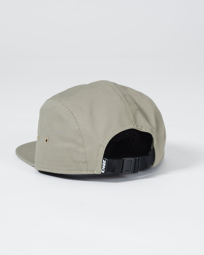 Kingz Crown Patch Strapback Hat Sage Green - Back View Adjustable Black Strap Kingz Logo Tag Sage Green Fabric Casual Fit BJJ Training Apparel [color:Oliver]