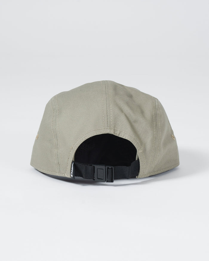 Kingz Crown Patch Strapback Hat - Sage Green - Back View Adjustable Black Strap Kingz Logo Tag Minimalist Stitching Casual Fit BJJ Training Hat [color:Oliver]
