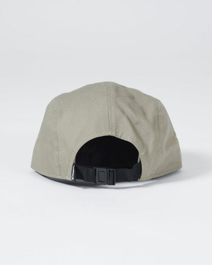 Kingz Crown Patch Strapback Hat - Sage Green - Back View Adjustable Black Strap Kingz Logo Tag Minimalist Stitching Casual Fit BJJ Training Hat [color:Oliver]