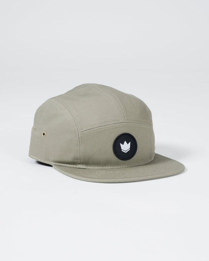 Kingz Crown Patch Strapback Hat Sage Green - Angled Side View Sage Green Hat Black Round Crown Patch Front Ventilation Eyelets Casual Wear [color:Oliver]