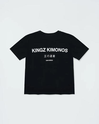 Kingz HQ V2 Youth Tee - Back View - Kingz Kimonos San Diego Graphic - Black Youth BJJ Streetwear Tee [color:Black]