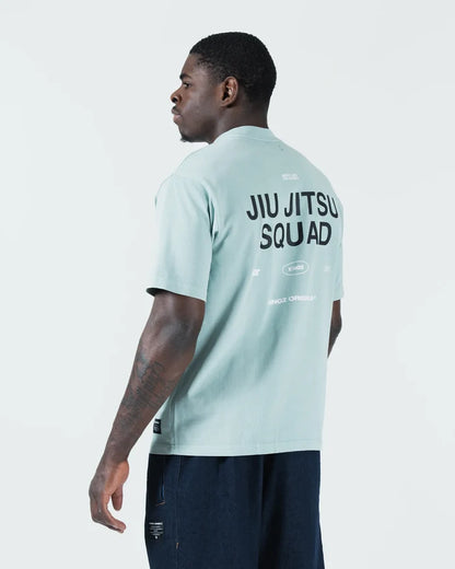 Kingz Jiu Jitsu Squad V2 Tee - Back View - JIU JITSU SQUAD Large Back Print - Sea Foam BJJ Pigment Dye Tee [color:Sea Foam]