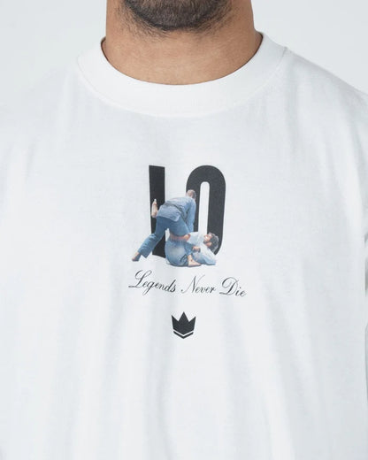 Kingz Leandro Lo Tee - Graphic Close-Up - LO Grappling Artwork Legends Never Die - White BJJ Tee [color:White]