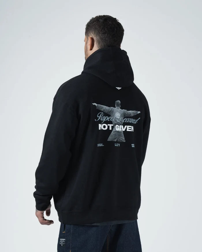 Kingz Leandro Lo Respect Hoodie - Back View - Leandro Lo Respect Back Print - Black - BJJ Lifestyle Hoodie [color:Black]