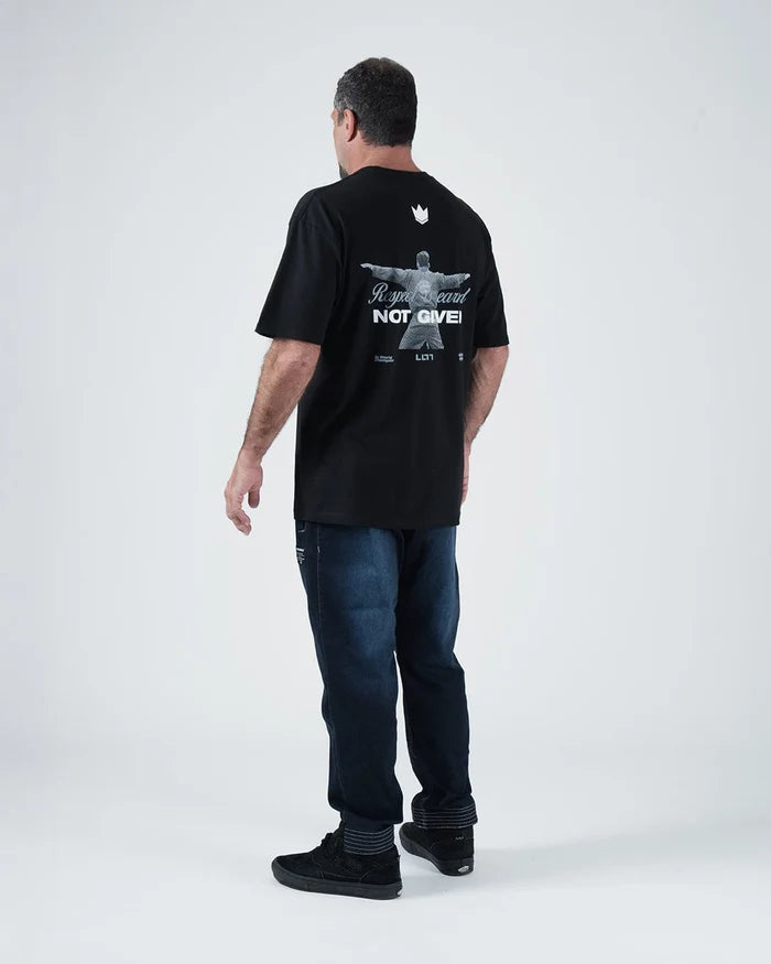 Kingz Leandro Lo Respect Tee - Back View - Respect Earned Not Given Graphic - Black BJJ Tribute Tee [color:Black]